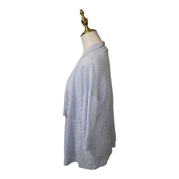 EILEEN FISHER Medium Light Blue Silk/viscose Blend CARDIGAN Open Front Cardigan - Picture 4 of 6